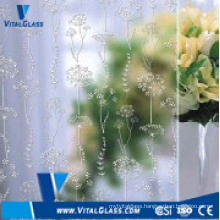 4-6mm Acid Etched Art Glass for Decorative Wall Glass